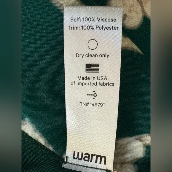 Woman’s Dark Green Floral Print Tunic by Warm - Large - Picture 5 of 5